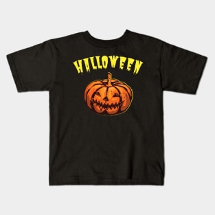 Halloween Pumpkin Head Kids T-Shirt